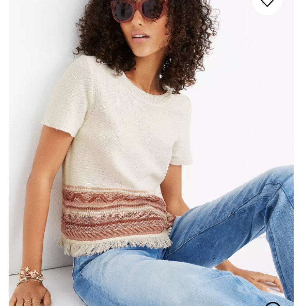 Madewell Fringed Medina Sweater Tee - XS
